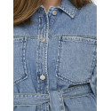 ONLY CARMAKOMA Sophia L/S Denim Jakke Med Bælte - Light Blue Denim