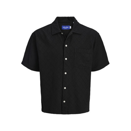 JACK & JONES ORIGINALS Tavira Tekstur Skjorte S/S - Sort