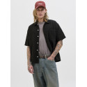 JACK & JONES ORIGINALS Tavira Tekstur Skjorte S/S - Sort
