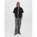 JACK & JONES ORIGINALS Tavira Tekstur Skjorte S/S - Sort