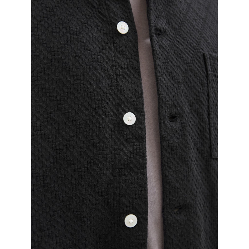JACK & JONES ORIGINALS Tavira Tekstur Skjorte S/S - Sort
