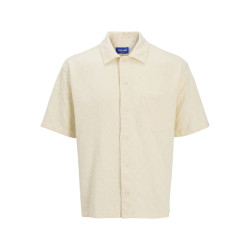 JACK & JONES ORIGINALS Tavira Tekstur Skjorte S/S - Antique White