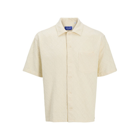 JACK & JONES ORIGINALS Tavira Tekstur Skjorte S/S - Antique White