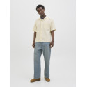 JACK & JONES ORIGINALS Tavira Tekstur Skjorte S/S - Antique White
