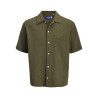 JACK & JONES ORIGINALS Tavira Tekstur Skjorte S/S - Olive Night