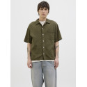 JACK & JONES ORIGINALS Tavira Tekstur Skjorte S/S - Olive Night