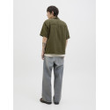 JACK & JONES ORIGINALS Tavira Tekstur Skjorte S/S - Olive Night