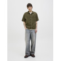 JACK & JONES ORIGINALS Tavira Tekstur Skjorte S/S - Olive Night