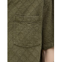 JACK & JONES ORIGINALS Tavira Tekstur Skjorte S/S - Olive Night