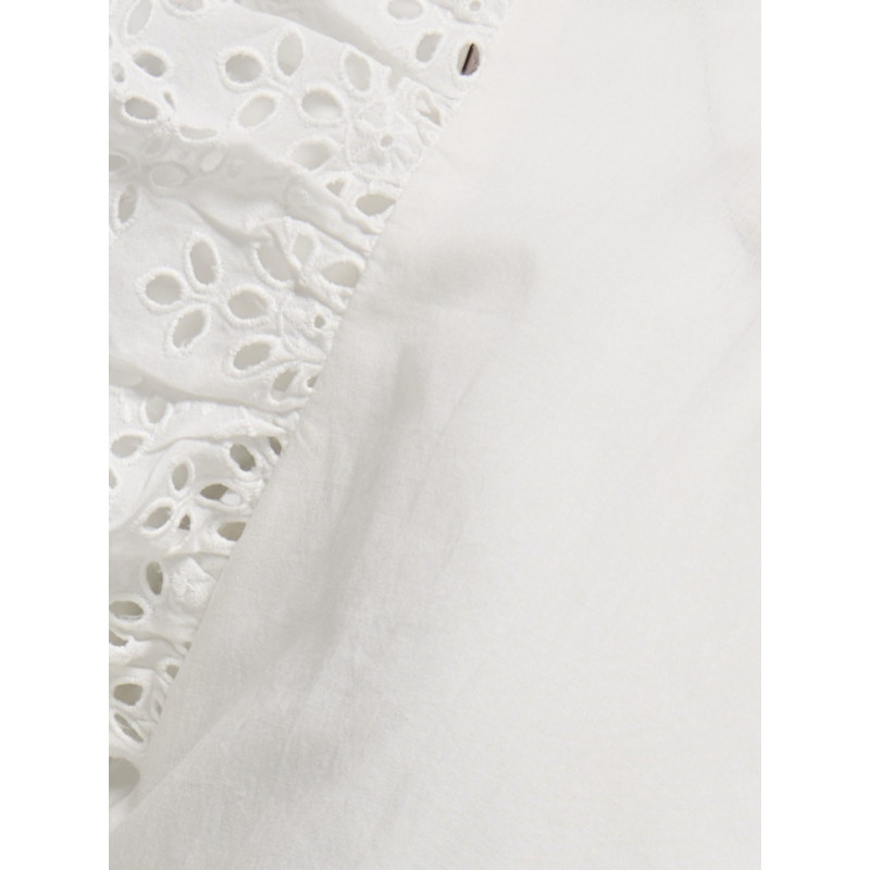 KIDS ONLY Lou S/L Broderet Top - Cloud Dancer