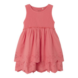 NAME IT MINI Halina S/L Kjole - Spiced Coral