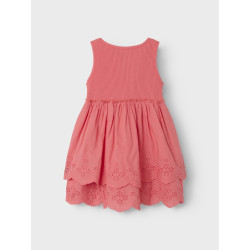 NAME IT MINI Halina S/L Kjole - Spiced Coral