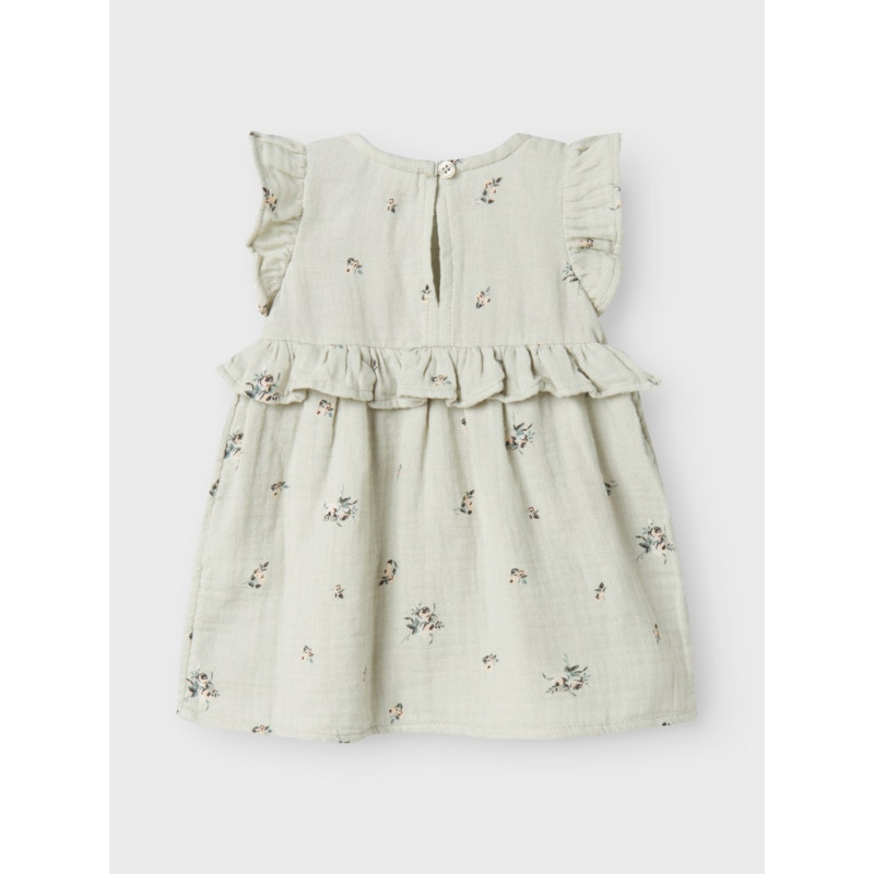 NAME IT BABY Hikka Kjole - Aqua Gray