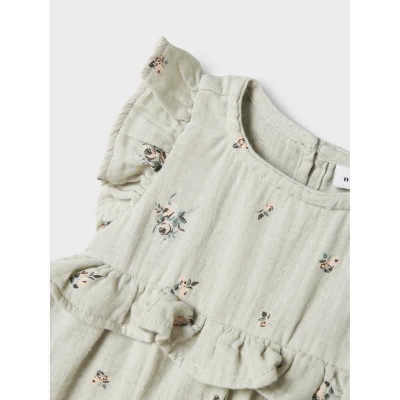 NAME IT BABY Hikka Kjole - Aqua Gray