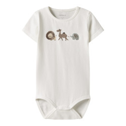 NAME IT BABY Juke S/S Bodystocking - Cloud Dancer