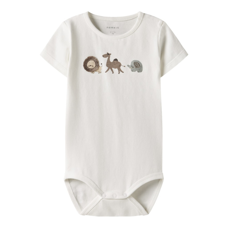 NAME IT BABY Juke S/S Bodystocking - Cloud Dancer