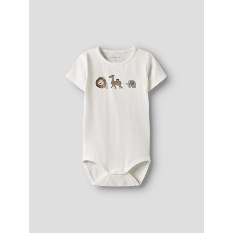 NAME IT BABY Juke S/S Bodystocking - Cloud Dancer