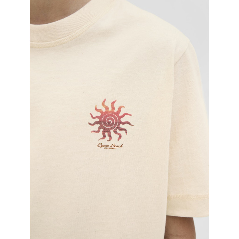 JACK & JONES JUNIOR Canggu Summer Picture T-shirt - Ecru