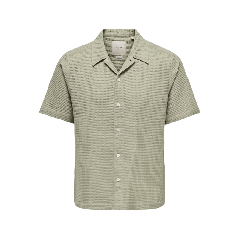 ONLY & SONS Savier Waffle S/S Skjorte - Laurel Oak