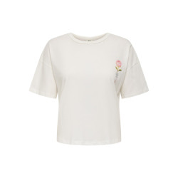 JDY Stay T-shirt - Cloud Dancer / Front Back Love