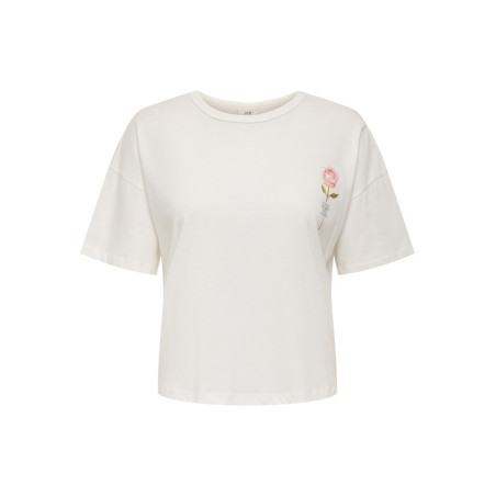 JDY Stay T-shirt - Cloud Dancer / Front Back Love
