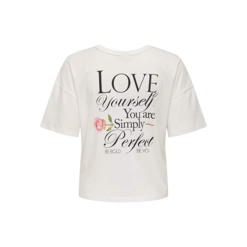 JDY Stay T-shirt - Cloud Dancer / Front Back Love