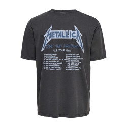 ONLY & SONS Metallica T-shirt - Grey Pinstripe / Ride The Lightning
