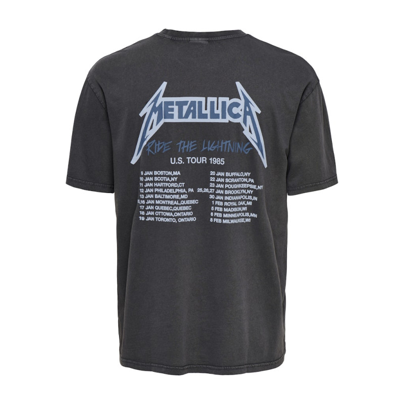 ONLY & SONS Metallica T-shirt - Grey Pinstripe / Ride The Lightning
