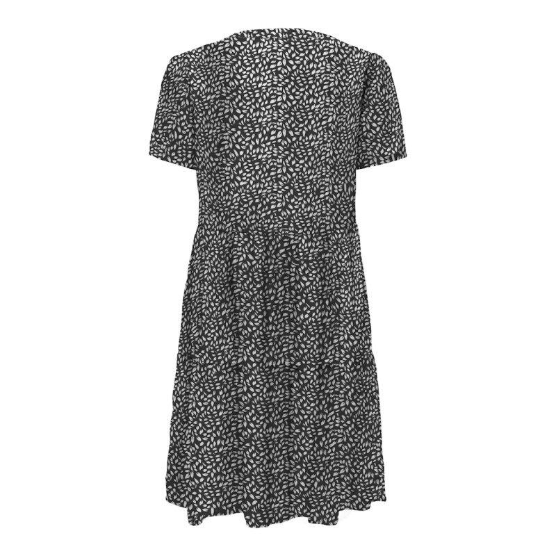 ONLY Zally S/S Thea Kjole - Sort / White Leafs