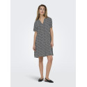 ONLY Zally S/S Thea Kjole - Sort / White Leafs