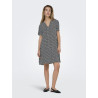 ONLY Zally S/S Thea Kjole - Sort / White Leafs