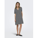 ONLY Zally S/S Thea Kjole - Sort / White Leafs