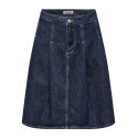 ONLY Nina Plisseret Denim Nederdel - Dark Blue Denim