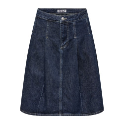 ONLY Nina Plisseret Denim Nederdel - Dark Blue Denim