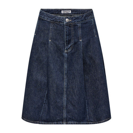 ONLY Nina Plisseret Denim Nederdel - Dark Blue Denim