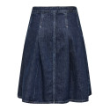 ONLY Nina Plisseret Denim Nederdel - Dark Blue Denim