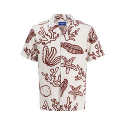 JACK & JONES JUNIOR Luke Crinkle S/S Skjorte - Cloud Dancer
