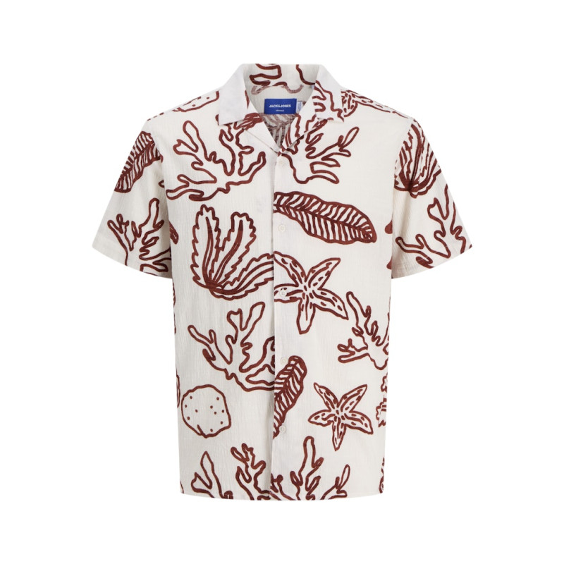 JACK & JONES JUNIOR Luke Crinkle S/S Skjorte - Cloud Dancer