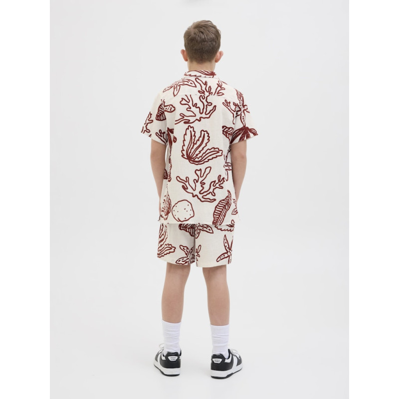 JACK & JONES JUNIOR Luke Crinkle S/S Skjorte - Cloud Dancer