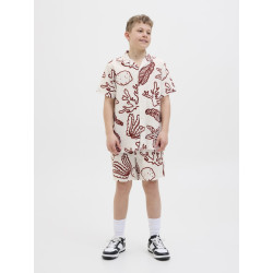 JACK & JONES JUNIOR Luke Crinkle S/S Skjorte - Cloud Dancer