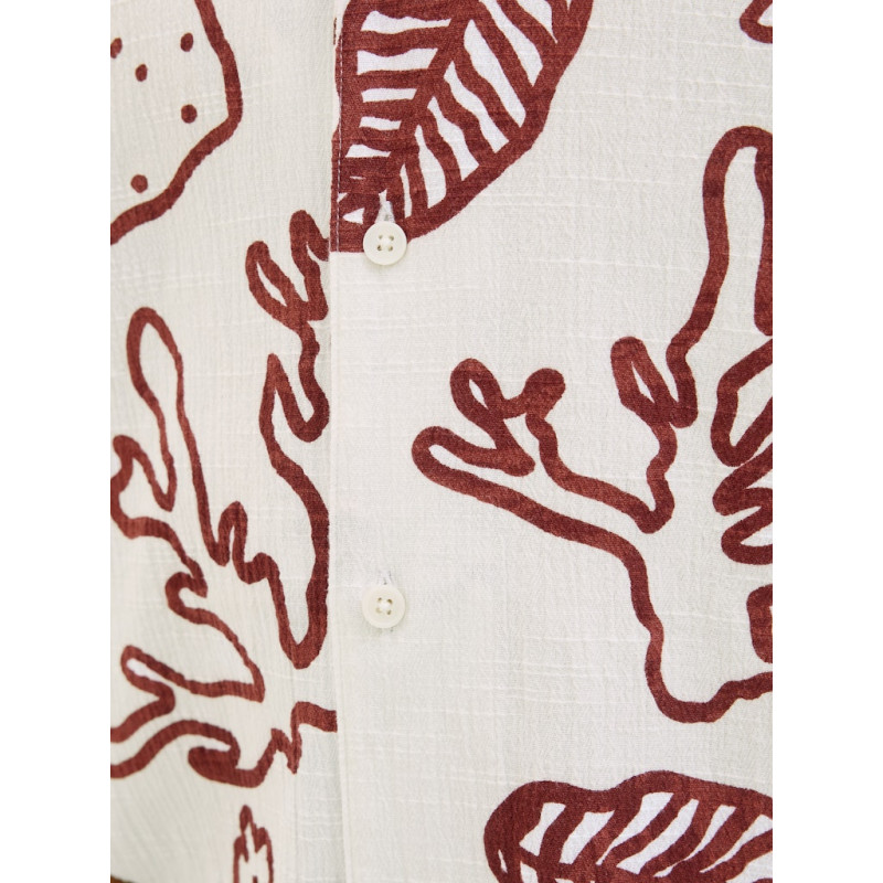 JACK & JONES JUNIOR Luke Crinkle S/S Skjorte - Cloud Dancer