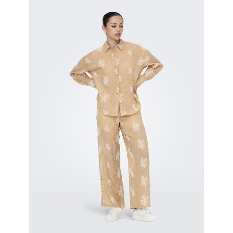 JDY Theo Broderede Bukser - Latté