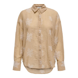 JDY Theo L/S Broderet Skjorte - Latté