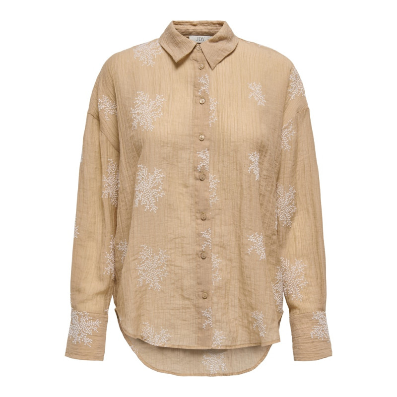 JDY Theo L/S Broderet Skjorte - Latté