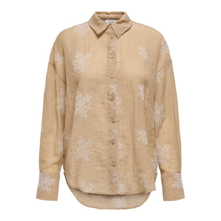 JDY Theo L/S Broderet Skjorte - Latté
