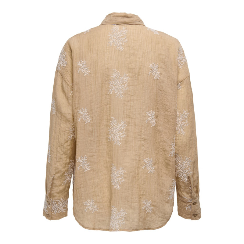 JDY Theo L/S Broderet Skjorte - Latté