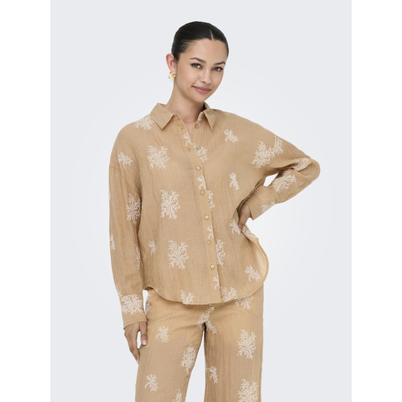 JDY Theo L/S Broderet Skjorte - Latté