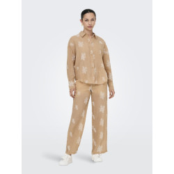 JDY Theo L/S Broderet Skjorte - Latté