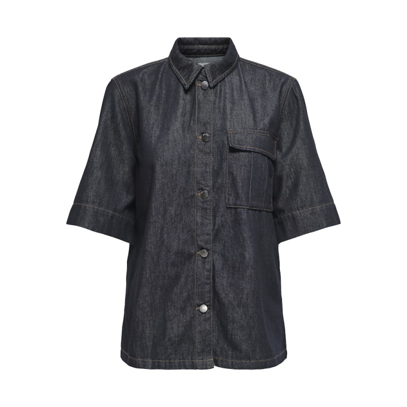JDY Sansa S/S Skjorte - Dark Blue Denim