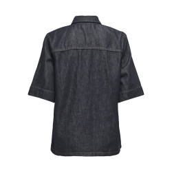 JDY Sansa S/S Skjorte - Dark Blue Denim
